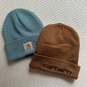 Carhartt Teal and Brown Beanies